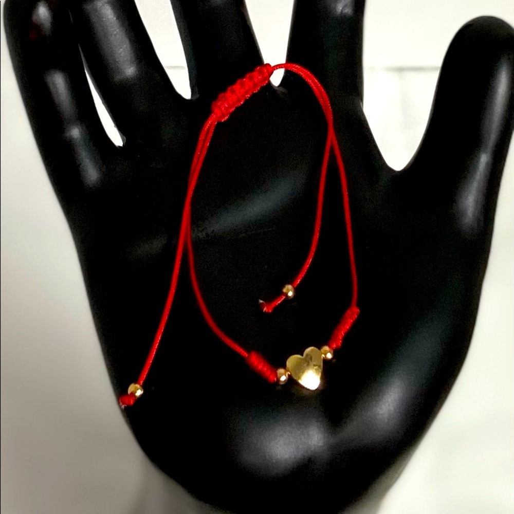 thread and gold plate bracelet